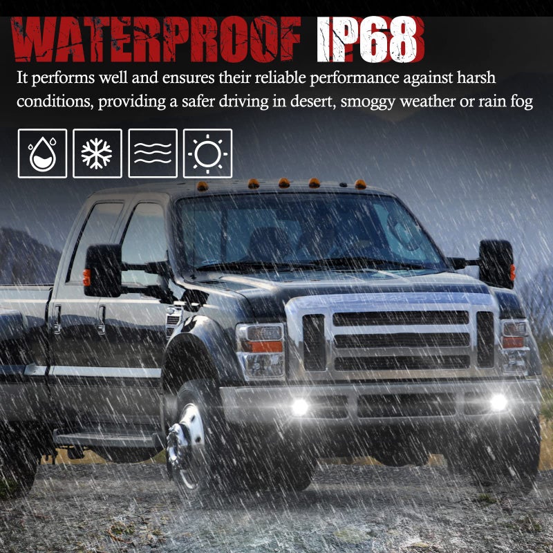 BUNKER INDUST LED Fog Lights for 2008 2009 2010 Ford F250/F350/F450 Super Duty, Bumper Driving Fog lamp Kit with Adapter Extension Harness - Image 5